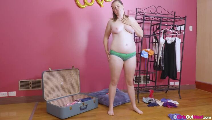 [GirlsOutWest] - Sarah's Big Tits & Hairy Pussy Solo