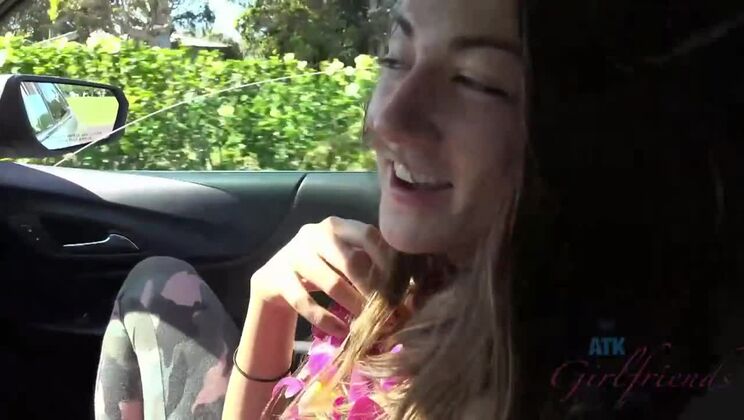 Lily Adams Shaved and Ready for Outdoor Fun