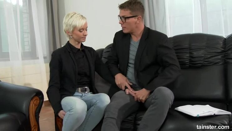 Big Cock Blonde Takes a Pee