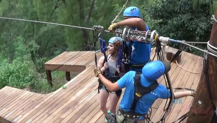 Brunette Anya Olsen Ziplines Her Pussy
