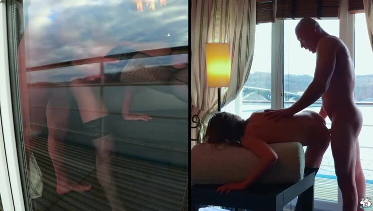 Mia Bandini's Deepthroat and Anal from the Balcony