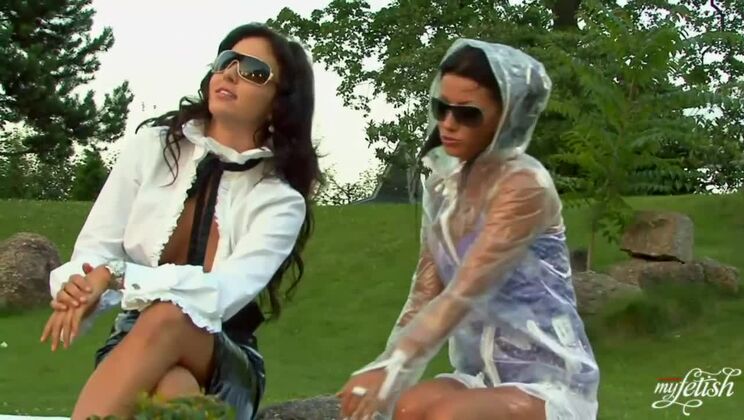 [Tainster] - Outdoor Wetlook Fun with Lingerie-Clad Lesbians - Tea - Billy Raise