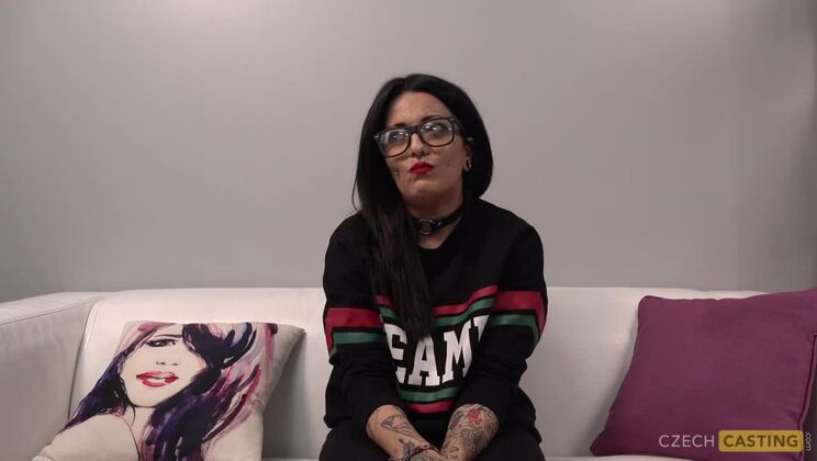 Tattooed Czech Brunette in Big Cock POV