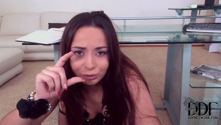 Aurelly Rebel in Stockings Performs a Miracle Blowjob