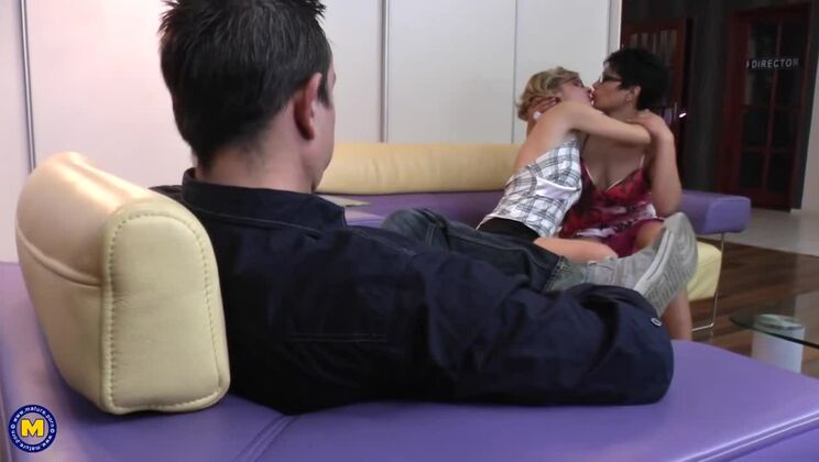 Naughty Lesbians Gizelda B. and Becky in a Threesome