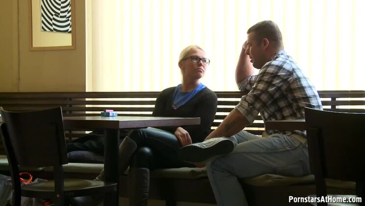 Blonde Babe Action Right At The Bar!