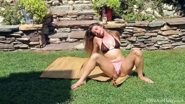 Hairy Brunette's Outdoor Fun