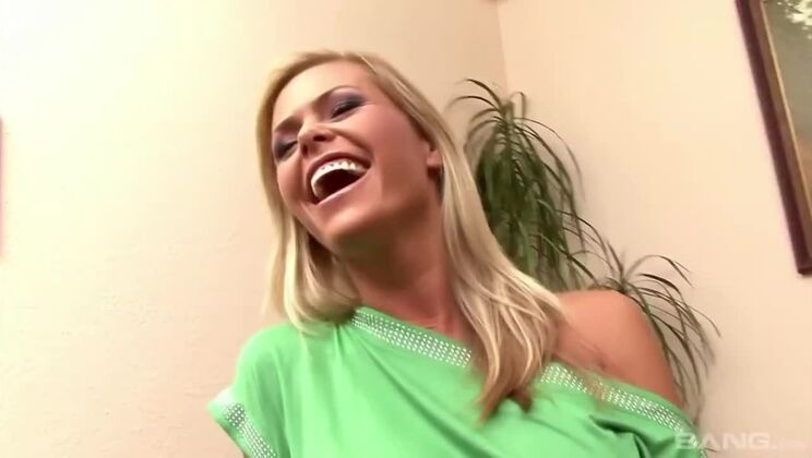 Blonde Teen's Solo Masturbation with White Toy