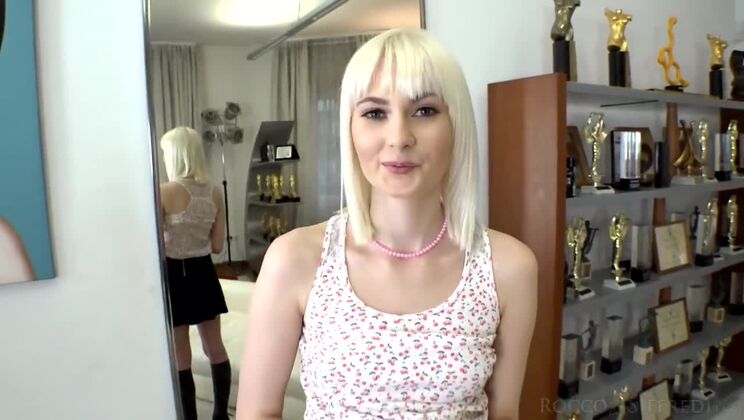 [RoccoSiffredi] - Cumshot on Blonde's Big Tits after Deepthroat