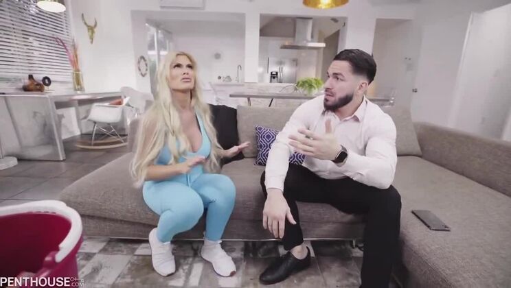 Blonde Maid Casca Akashova's Big Tits Bounce