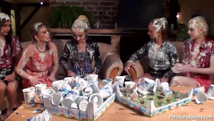 [Tainster] - Lesbian Blonde Babes Get Dirty at Party