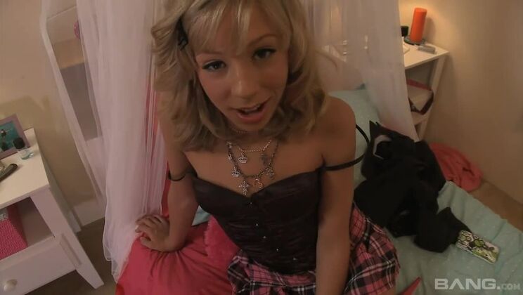 POV Handjob Ends with Chastity Lynn's Face Drenched