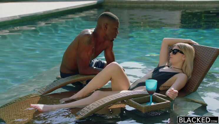 [BLACKED] - Big Cock Facial for Blonde Riding in Bikini - Jason Brown - Arya Fae