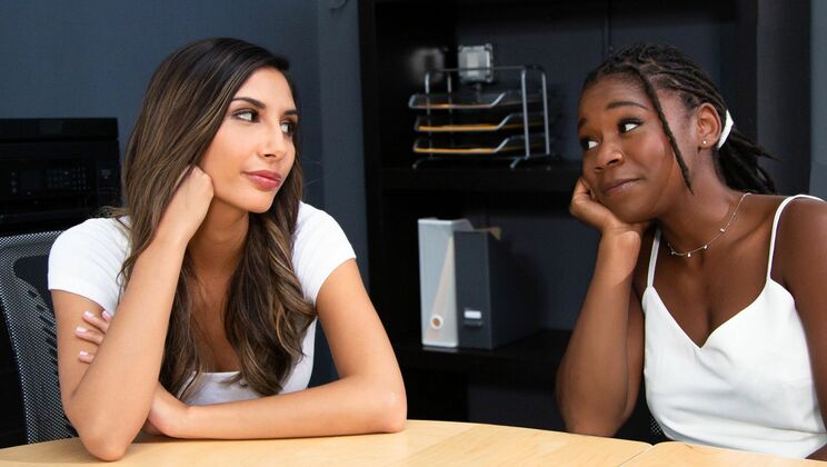 [WebYoung] - Ebony and White Lesbians Share a Steamy Moment - Gianna Dior - Hazel Grace