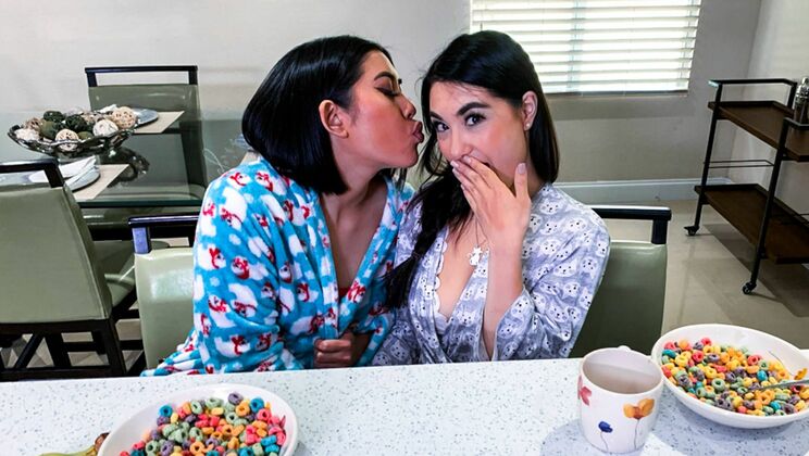 [MyPervyFamily] - Lesbian Step-Daughters' Intimate Fingering Session - Mina Moon - Emerald Loves