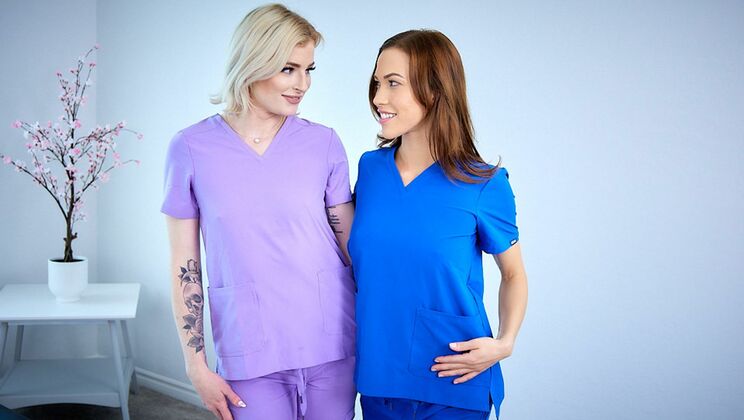 [AllGirlMassage] - Brunette And Blonde In Oiled Lesbian Action - Diana Grace - Hyley Winters