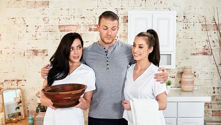 [NuruMassage] - Brunette Bombshell Whitney Wright in Threesome Frenzy - Codey Steele - Whitney Wright - Spencer Bradley