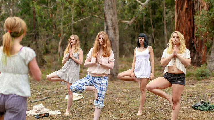 [SouthernSins] - Blonde, Redhead, and Brunette Outdoor Yoga - Laney - Kim Cums - Jane - Chloe B - Marina Lee