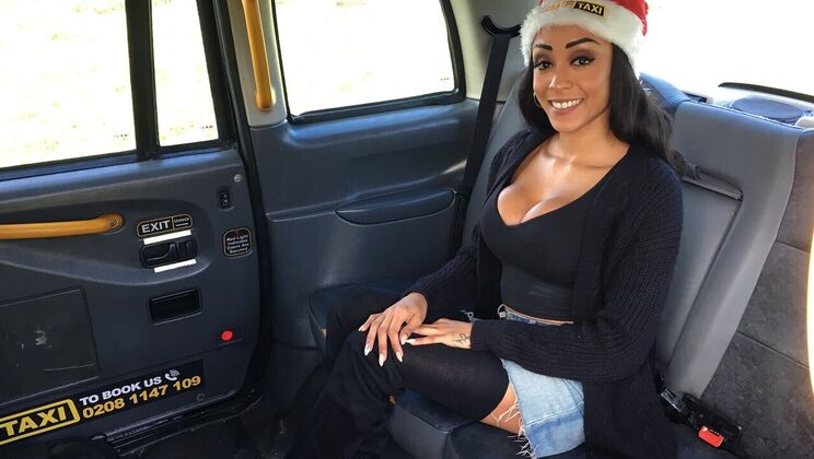 [FakeTaxi] -  Black Babe Alyssa Divine: Big Tits and Squirting Fun 