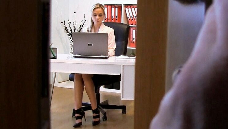 Blonde Fucks Office Desk