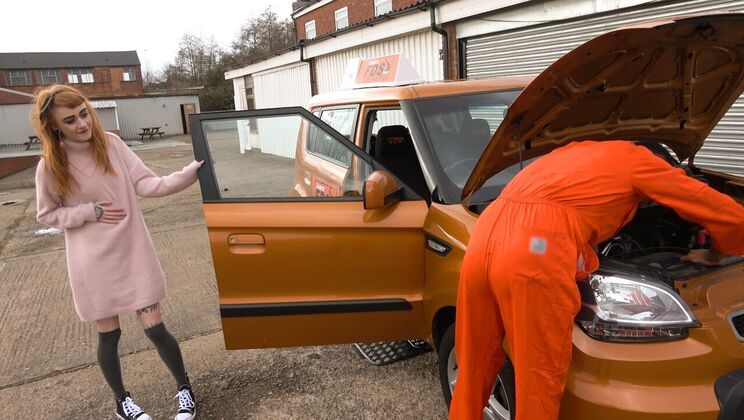 [FakeDrivingSchool] - Interracial Sex with Squirting Redhead Babe