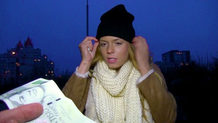 European Blonde Sucks Unknown Cock