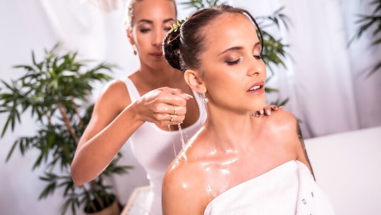 Czech Lesbians with Big Boobs and Wet Pussies Play