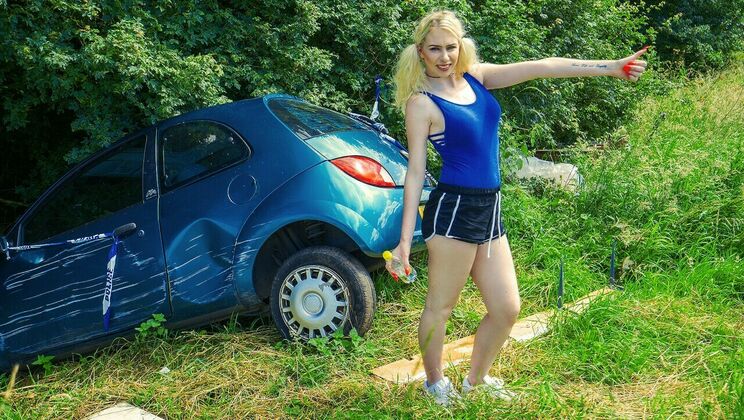 [StrandedTeens] - Outdoor Cheating with Blowjob and Facial - Grace Harper