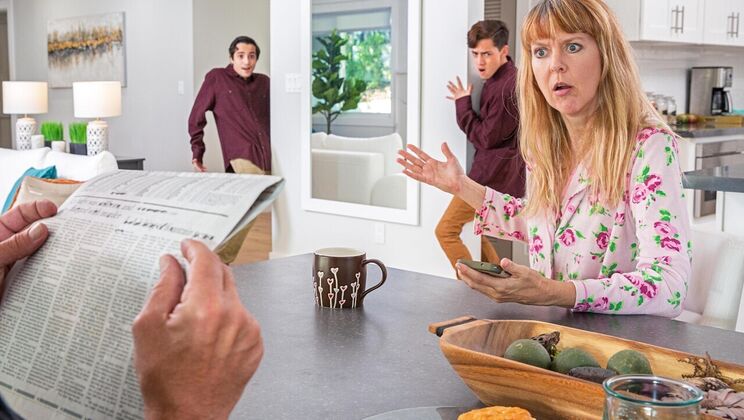 Threesome with Two Big Cocks and a Blonde