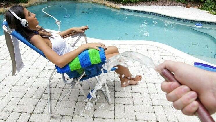 [LatinaSexTapes] -  Latina Victoria Valencia Gets Fucked in Doggystyle by the Pool  - Victoria Valencia