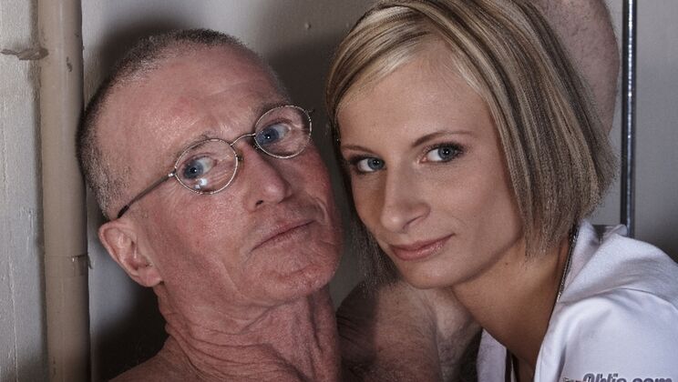 [Oldje] - Old and Young Blonde Nurse Sex - John - Paris Pink