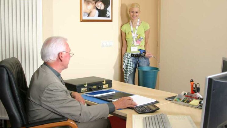 [Oldje] - Blonde Maid with Natural Tits Gets Bang - Barry - Anastazie