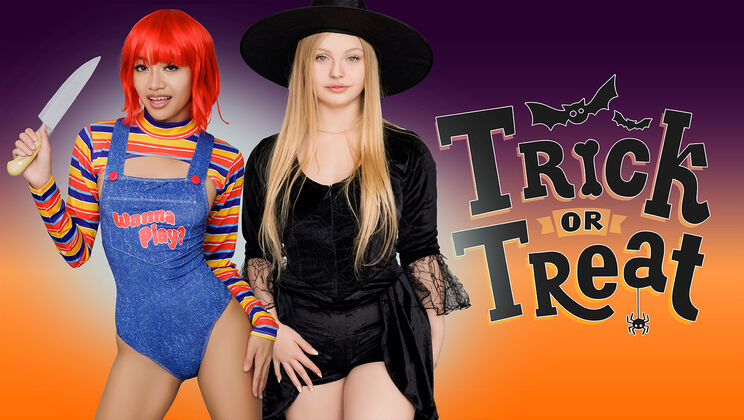 [DadCrush] - Sex Threesome on Trick or Treat - Jay Rock - Kylie Shay - Jade Kimiko