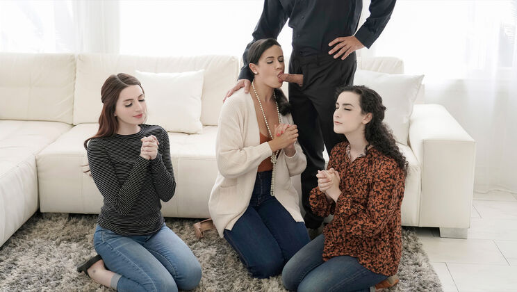 [MylfClassics] - Three Pornstar Wives in a Freeuse Orgy - Lyra Lockhart - Penny Barber - Aria Carson - Calvin Hardy