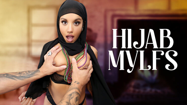 [HijabMylfs] - Brunette Nina's Mardi Gras Blowjob - Nina White - Victor Ray