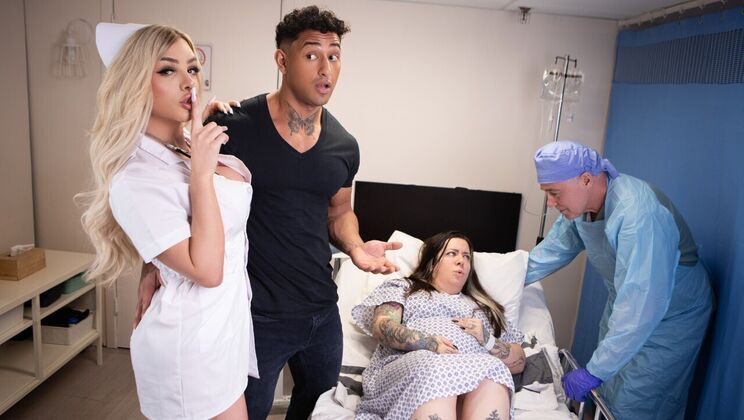 [TransAngels] - Big Cock Fucks Sexy Nurse in Titty Fuck - Kenzo Alvarez - Angellica Good