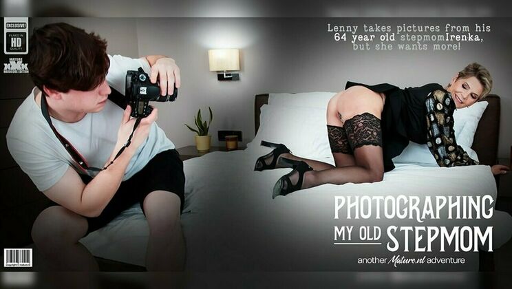 [Mature.nl] - 64-Year-Old Blonde Fucks Step Son in Bra and Stockings - Irenka - Lenny Yankee