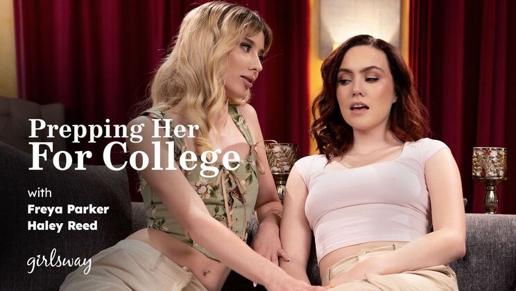 [Girlsway] - Lesbian Blonde and Brunette in College Escapade - Haley Reed - Freya Parker