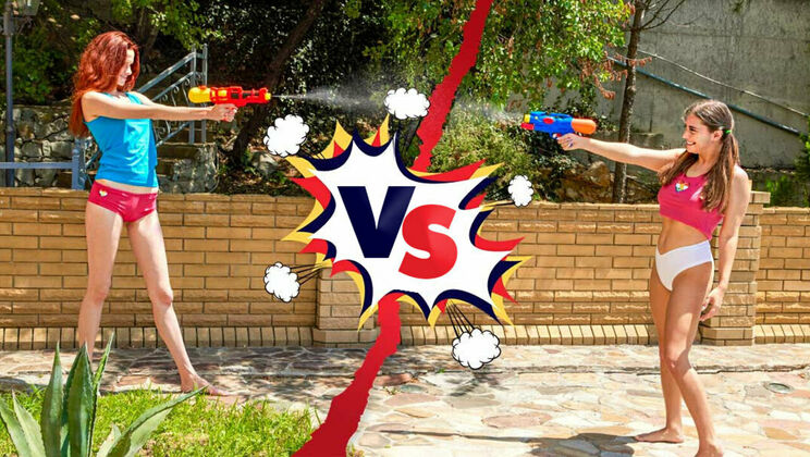 [ClubSweethearts] - Lesbian Outdoor Fun – Angel & Elise’s Wet Contest - Angel Rai - Elise Moon