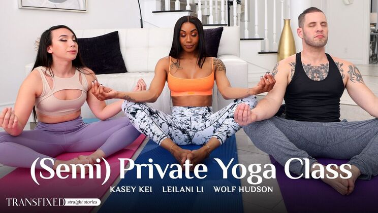 [Transfixed] - Interracial Shemale Yoga Fuck - Wolf Hudson - Kasey Kei - Leilani Li