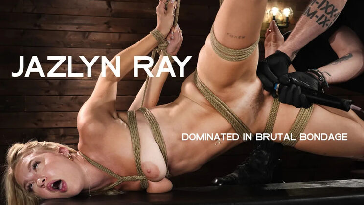 [Hogtied(Kink)] - Tattooed Temptress Jazlyn Ray in Shaved Pussy Bondage