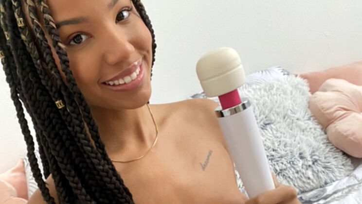 Ebony Romy Indy Masturbates with Dildo
