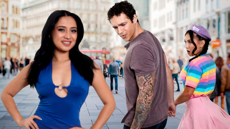 Asian & Latina Double Blowjob - Hot Threesome with Jayden Marcos