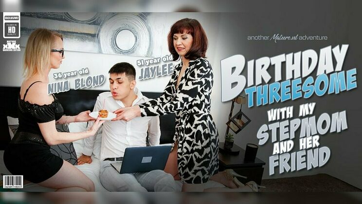 [Mature.nl] - MILF Jaylee and her friend Laura fuck stepson together