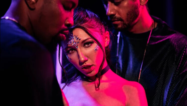 Passionate Threesome - Hairy Babe Gets Double Teamed