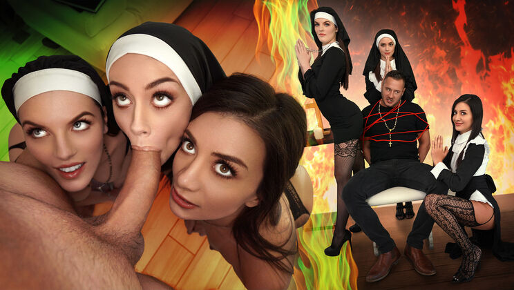 [BFFs] - Nuns Spank & Suck - Danny Mountain Gets Heavenly BJ - Danny Mountain - Natalie Brooks - Fiona Frost - Selena Love