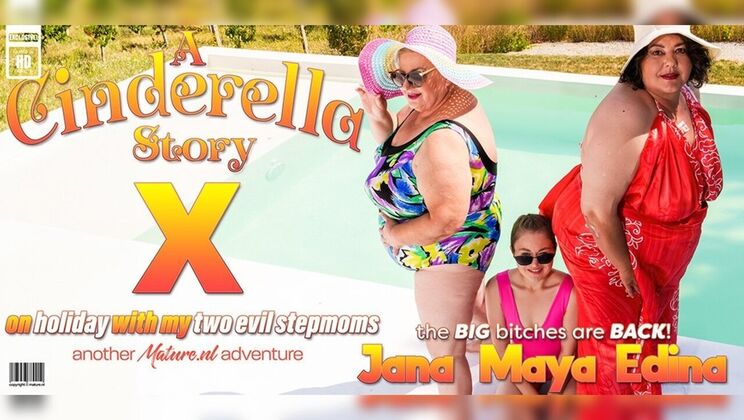 [Mature.nl] - Maya gets fucked by two big tits grannies in hotel - Maya - Jana - Edina