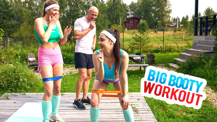 [ClubSweethearts] - Kissing and Fucking Big Booty Fitness Girl - Aleks Sam - Remido - Leonoy Sparkle