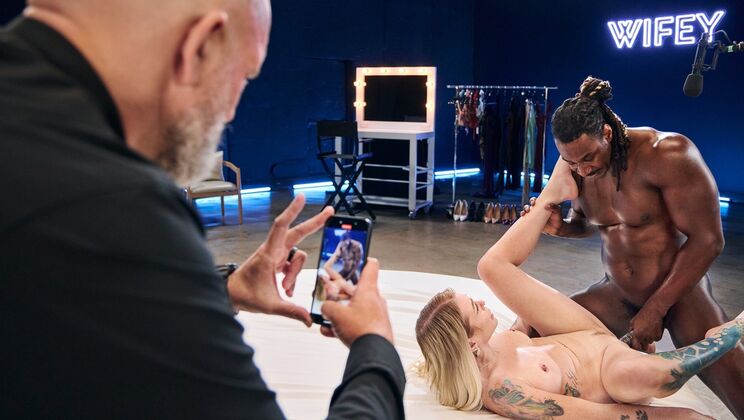 Saint LaRose and Ryan - Interracial Hotwife’s First BBC with Husband in Lingerie