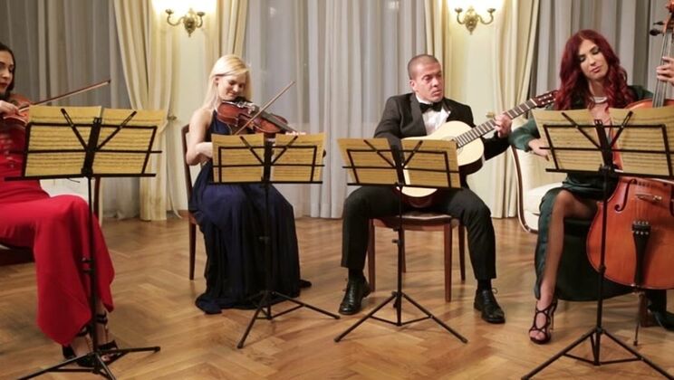 Indoor String Quartet Group Sex Scene GP1688